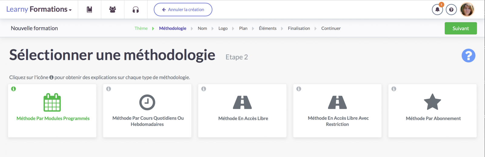 Choix de la méthodologie de formation